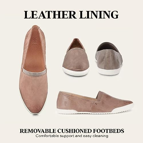 Image of Frye Melanie Slip On Shoes for Women Crafted from Premium Leather with Rubber Toe Bumpers and Soles, Leather Lining, and Removable Footbeds - 1 inch Outsole