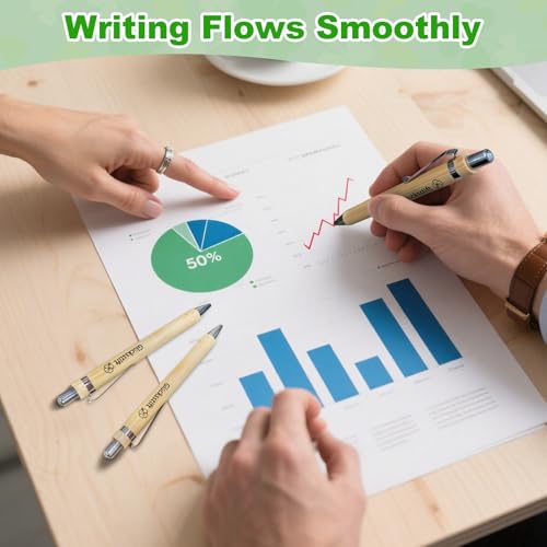 MirraSwit 20 Stück Glücksstift Kugelschreiber Geschenke, Glücksstift für Gastgeschenke Hochzeit, Abschiedsgeschenk Kollegen, mit Vier Blatt Gras Anhänger, Karten, Seil für Lehrer Mitarbeiter Kollegen