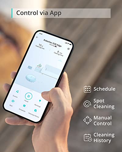 eufy by Anker, RoboVac G30 Verge Robot Vacuum with Smart Dynamic Navigation 2.0, 2000Pa Suction, Wi-Fi, Boundary Strips, For Carpets and Hard Floor, Black, min 2 yrs warranty - Image 3