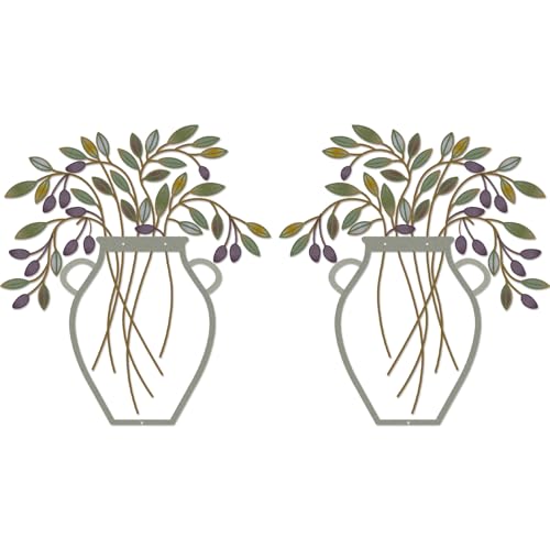 Otoolling 2 Pieces Metal Leaf Wall Decor for Living Room