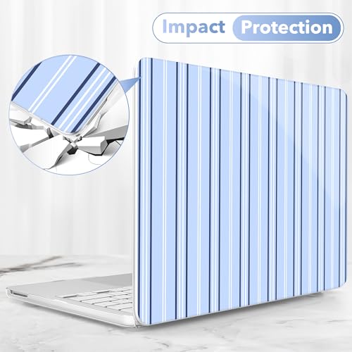 May Chen Compatible with MacBook Neo 13 inch Case 2026 Model A3404, Plastic Hard Shell,Keyboard Cover,Screen Protector,Dust Plug, for MacBook Neo 13" with A18 Pro Chip, Blue Striped by May Chen - Used condition - Image 7