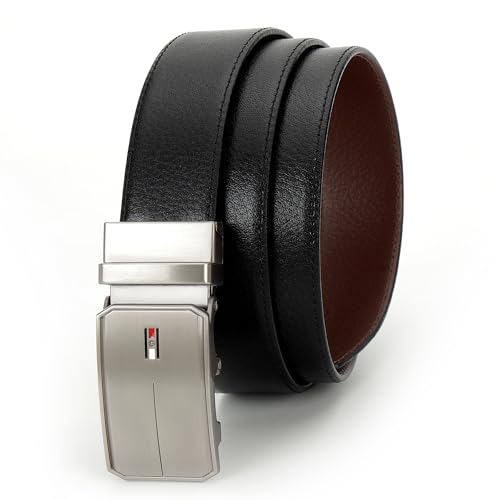 Leather Reversible Formal Belt for Men – Black/Brown Leather, Wrinkle-free, Elegant Belt for Formal & Business Wear