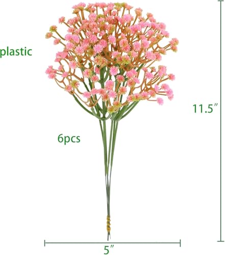 Image of VRB Dec 20 Pcs Artificial Baby's Breath Flower Bunch,Gypsophila Bouquets Flower Sticks for Vase,Flowers for Vases, Decoration Items for Living Room,Home Decor,Chritmas (20 Pcs - Pink Gypsophila)