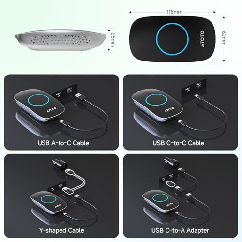 Image of Wireless CarPlay AI Box with OBD2 Scanner, Car Video Streaming Wireless Plug & Play Carplay Adapter for iPhone & Android Auto with ChatGPT, Supports YouTube, Netfilx 256GB Max, HDMI