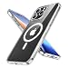 Produktbild MTZ Magnetische Schutzhülle für iPhone 15 Pro, transparent, kompatibel mit MagSafe, Anti-Vergilbung, militärische Qualität, stoßfest, schlanke, schützende, rutschfeste Handyhülle