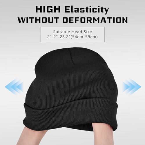 Image of ZOORON Beanie for Men Women Warm Winter Hat Unisex Soft Knit Cuffed Beanie