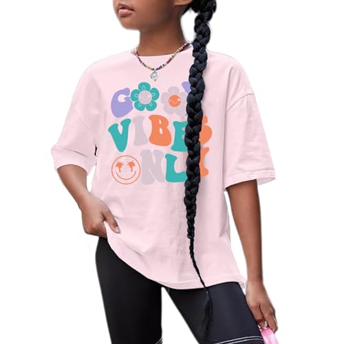 Image of Flower Girl Shirt Graphic Tees Cute Preppy Shirts Kids Letter Print T Shirt Fun Summer Cotton Youth Soft Tops