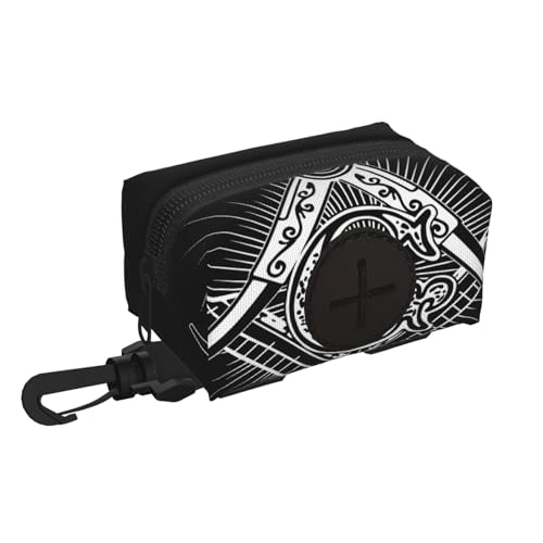 Evil Eye Masonic Art Charity Faith Symbol Dog Poop Bag Storage Box with Safety Lock, Suitable for Any Dog ​​Leash, Pet Travel Poop Bag Storage Bag