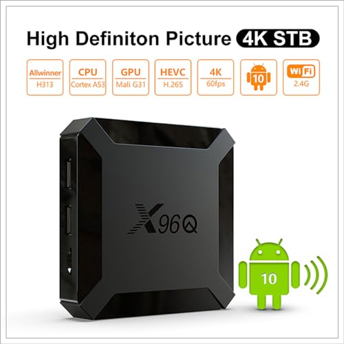 BOXPUT X96Q Android TV Box 10.0 Allwinner H313 Quad-Core 64bit 2GB 16GB with 2.4G WiFi 4K HD Media Player H.265 3D Home Set Top Box