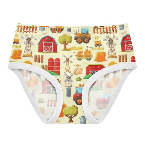 Joisal Colorful Farm Life Beige Cartoon Toddler Underwear Floral 2t Cotton Little Girl Panties Designer Briefs Kids Undies