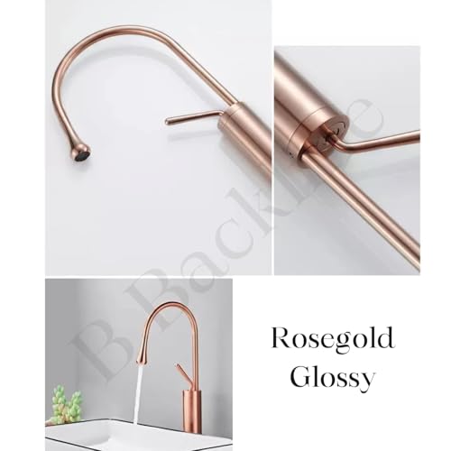 Image of B Backline Basin Mixer Tap Hot Cold | Wash Basin Mixer Faucet | Pillar tap for wash Basin | Taps for Bathroom & Livingroom (Rosegold)