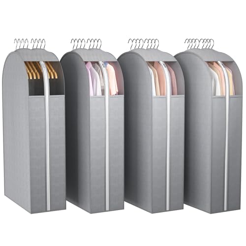 Liuoud 10" Gusseted Garment Bags for Hanging Clothes with Clear Window, 40"