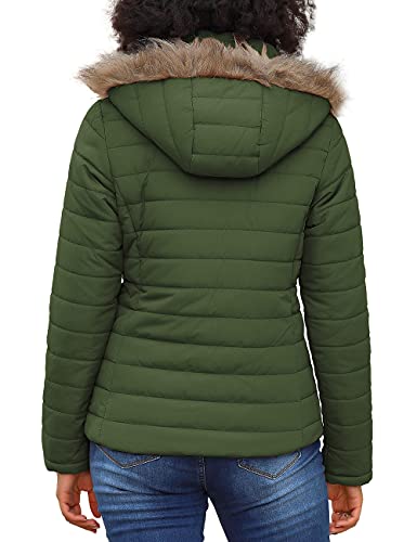 Vetinee Women's Jackets Women Jackets Casual Faux Fur Jacket Womens Zip Up Jacket Womens Warm Jacket Vineyard Green Size Medium Size 8 Size 10 #TOP1
