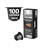 Bialetti Compatibili Nespresso, Multipack 100 Capsule, 10 Confezioni da 10 Capsule, Intenso, Intensità 11, Compatibili con Macchine Nespresso, 100% Alluminio