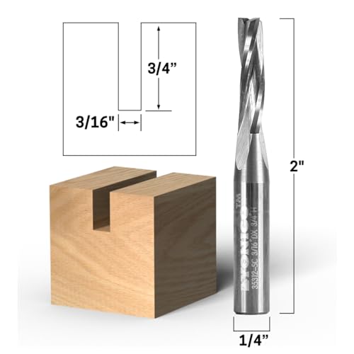 Image of YONICO Upcut Router Bits Spiral 3 Flute Solid Carbide CNC Slow Helix End Mill 3 /16-Inch Dia. 1 /4-Inch Shank 35312-SC