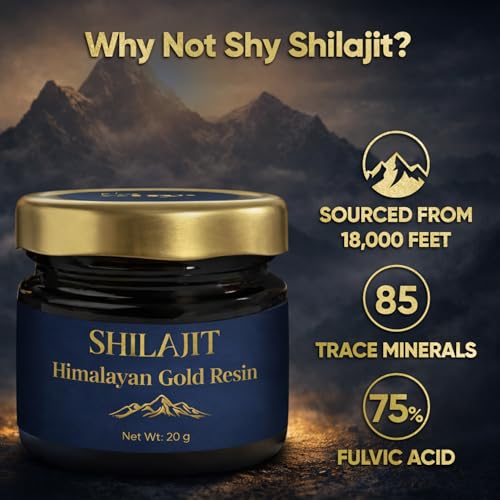 Image of Not Shy Himalayan Shilajit Resin 20g | 75% Fulvic Acid, 85+ Trace Minerals | Lab Tested for Heavy Metals | Energy, Strength & Stamina Support | Pure High-Altitude 100% Ayurvedic Shilajeet for Men & Women