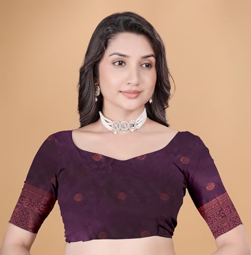 Image of Traditional Banarasi Silk 5.50 Meter Saree With 0.8 Meter Unstitched Blouse Piece For Wedding, Family Function, Festival And Special Occasion
