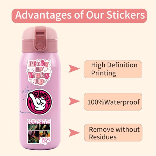 50Pcs Pinky UP Stickers for Water Bottle, Cool Kpop Idol KATSEYE Waterproof Vinyl Stickers for Adult Teen Girl Kids Laptop Skateboard Bike Guitar Laggage Travel Case Helmet Notebook Scrapbook - Image 7