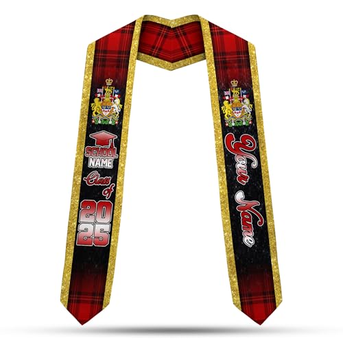 MonkeyVan Personalized Canada Graduation Stole, Canadians Graduation Sash, Canada Flag Graduation Stole, Class of 2025 Cn6