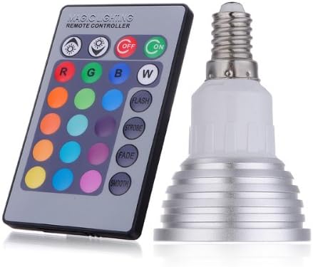 E14 3W LED 16 Color Changing RGB Light Lamp Bulb with Remote Control AC 90-240V