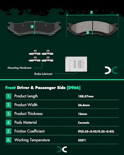 Image of SCITOO D966 D898 8PCS Front and Rear Ceramic Brake Pad Sets | Fit For Dodge For Durango 2004-2006,For Ram 1500 2002-2005