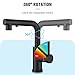 CREA Black Kitchen Faucet with Pull Down Sprayer, Bathroom Sink Faucet, Mini Bar Prep Faucet, Single Handle, 3 or 1 Hole, Utility Faucet, Outdoor Tap