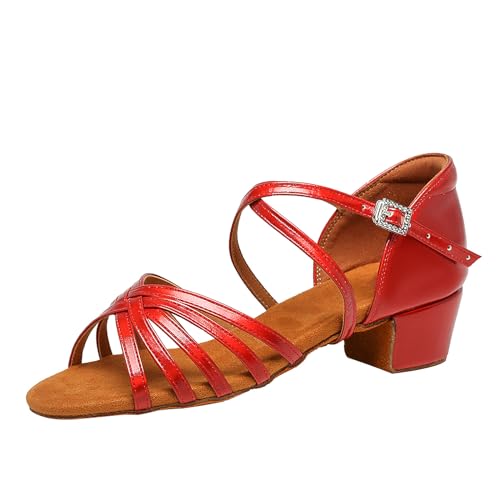 SWDZM Girls Latin Dance Shoes Low Heels Ballroom Salsa Tango Professional Dance Shoes