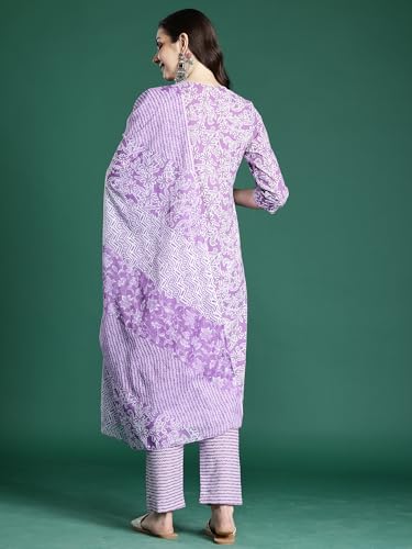 Image of INDO ERA Women Pure Cotton Kurta Set with Dupatta | Festive Suit Set, 11047
