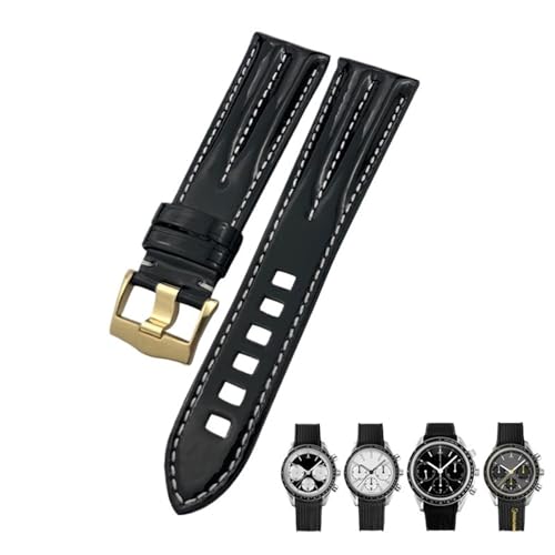 Bracelet de montre en cuir noir 21mm idéal pour Aqua Terra au quotidien
