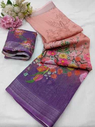 Image of C J Enterprise Women Banarasi Kanjivaram Style Linen Saree