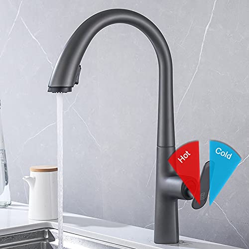 Robinet de cuisine noir mat rotatif pour simplifier le nettoyage de l'évier - 4