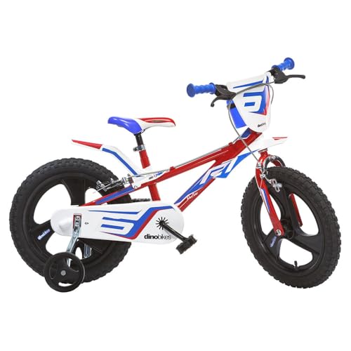 Bicicleta Infantil Niño Chico 16 Pulgadas Frenos al Manillar Ruedas Extraibles Azul Blanco Rojo