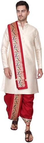 Rameshwaram Fabrics Gold Color Silk Kurta with Pajama Set