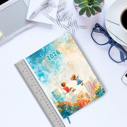 Image of A5 Size Hard Bound 1 Day To A Page Format New Year Executive Daily Planner 2026 Diary with Month Cut Index and Bookmark I Diary 2026 For Girls Women I 344 Pages I 21x15 Cm