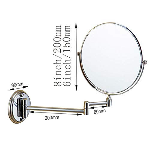Miroir de courtoisie de maquillage grossissement 3X mural argenté 6"