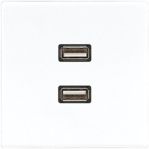 JUNG MA LS 1153 WW 2x USB Blanco - Toma de corriente (2x USB, Blanco, Termoplástico)