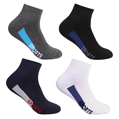 L&K 6/12 paar thermo-sneakersokken voor dames en heren, katoen, sportsokken, gewatteerde loopsokken, ademend, zwart, wit, grijs, 2413, 35-46