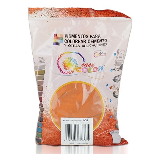 Easy Color pigmento Naranja 906 para cemento, mortero y hormigón (Óxido de Hierro) (Naranja 906)