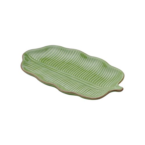 Lyor FOLHA DE CERÂMICA DECORATIVA LEAF 25,5x15CM VERDE
