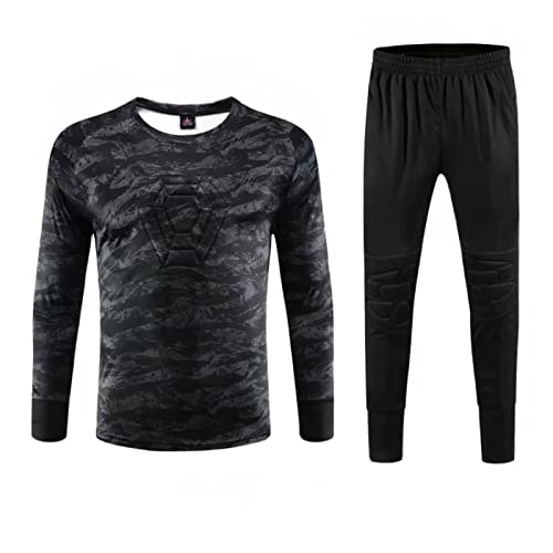 QGGESY Män kvinnor vadderad målvaktströja ungdom, fotboll målvaktströja långärmad, vuxen målvaktströja uniform kit,