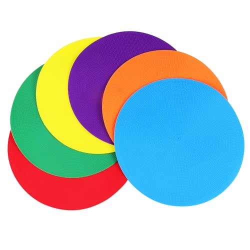 VICASKY 6Pcs Sports Dots Non Slip Floor Markers for Agility Training Versatile Spot Markers for Activities Lightweight and Portable for Soccer Football