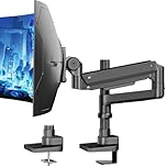 Ultrawide Monitor Mount – Heavy-Duty Gas Spring Arm for 17-57” Monitors, Weight Capacity 2~20kg, Height Adjustment, Cable Management, VESA 75/100 mm，Black