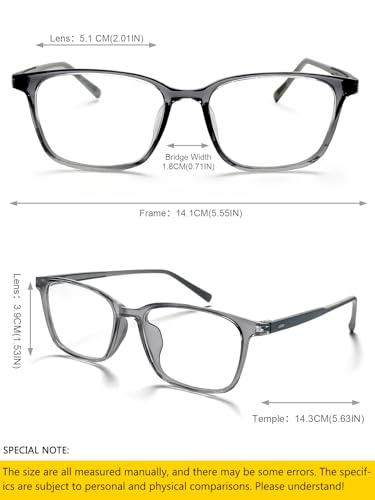 Image of TR90 Oversized Blue Light Blocking Glasses Men Women Ultralight Nerd Square Computer Games Black Large Eyewear
