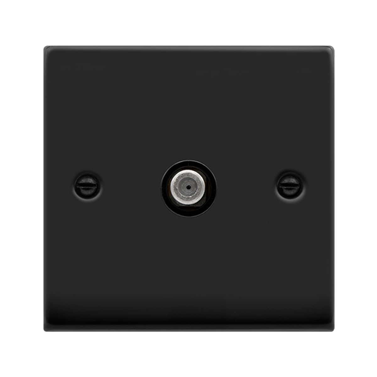 Click Matt Black Satellite Socket 1 Gang