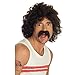 Price comparison product image Fun Shack FN2191 118 Retro Costume, Mens, Curly Brown Wig & Moustache, One Size