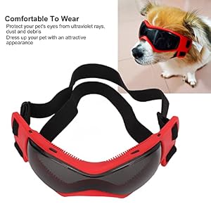 Dog Eye Protection Glasses, Cool Handsome Dog Goggles UV Protection Soft Frame Dog Sunglasses with Adjustable Strap for Medium Large Dog (Red) Dog Eye Protection Glasses, Cool Handsome Dog Goggles UV Protection Soft Frame Dog Sunglasses with Adjustable Strap for Medium Large Dog (Red)