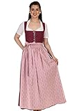 turi landhaus dirndlbluse marie florales Muster Turi Landhausmode Damen Dirndl lang Trachtendirndl Baumwolle D911051 Berry Rocklänge 95cm Bordeaux Gr.36