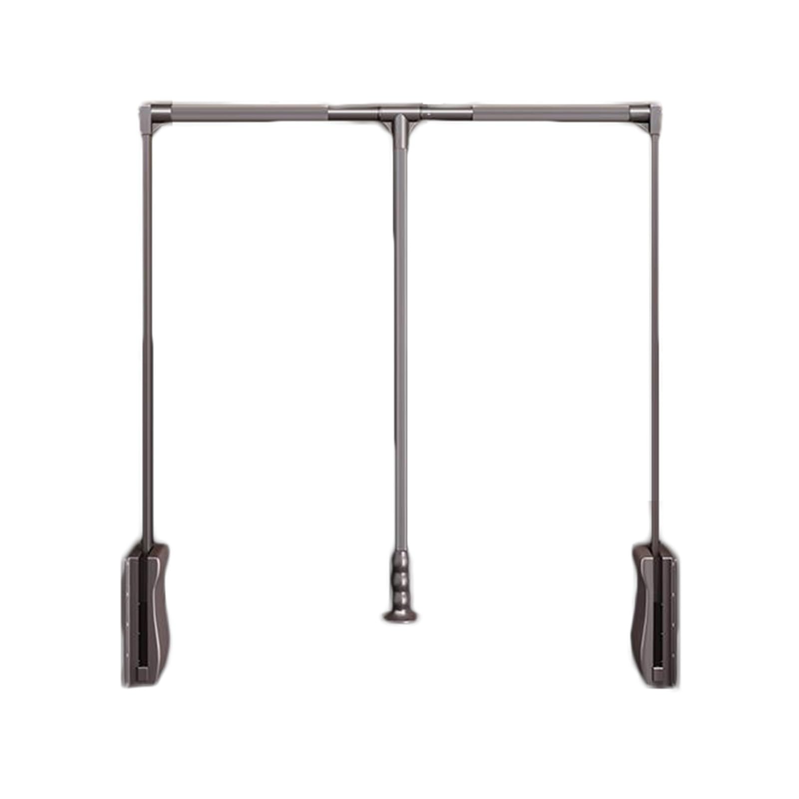 HTTGDGDH Adjustable Closet Rod With Pneumatic Buffer, Hang Pull Down Wardrobe Lift Organizer, 510-1210Mm, Load-Bearing 18Kg, Space-Saving Clothes Hanger Solution.,Brown-890-1210mm