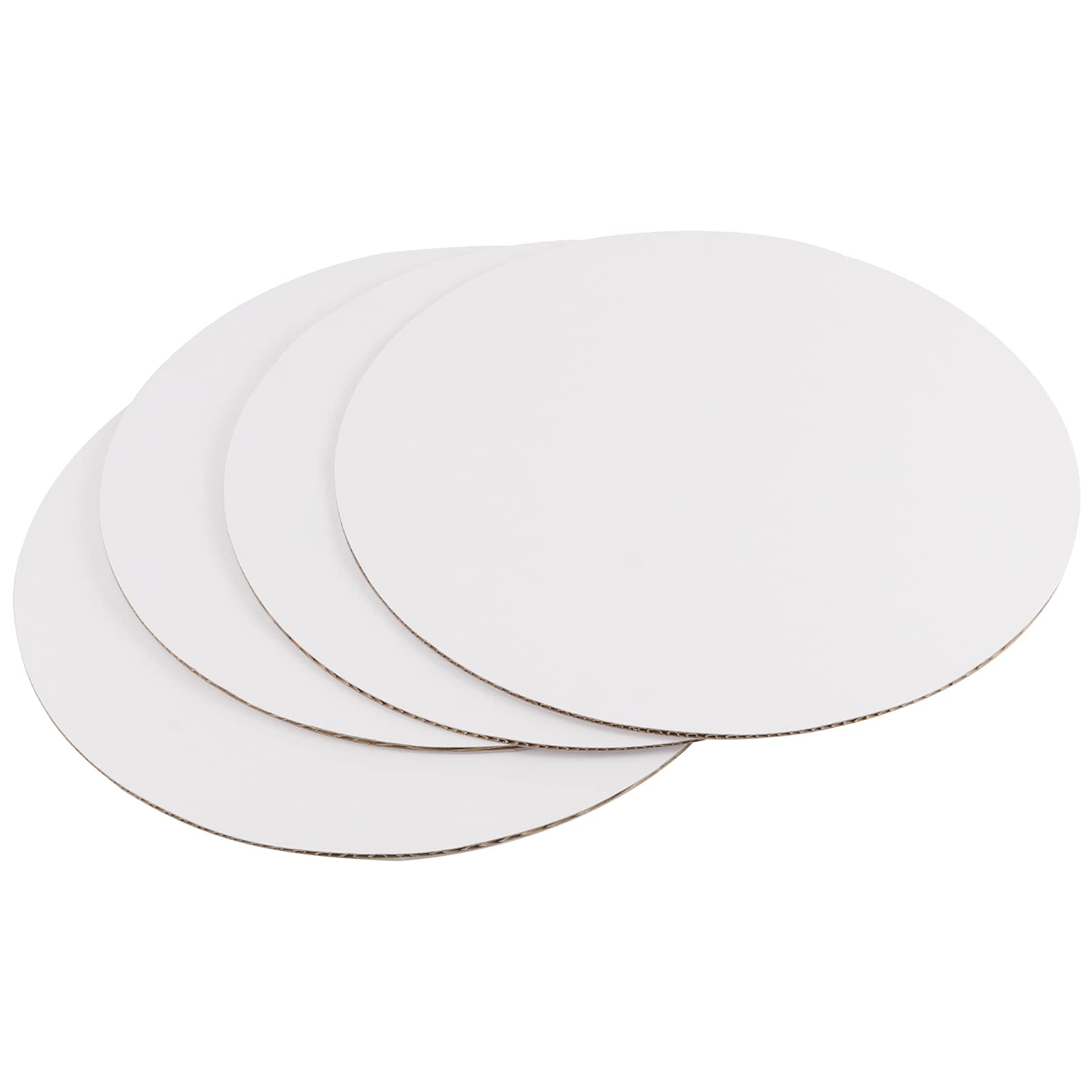 SHEUTSAN 50 paquetes de círculos blancos de 3 mm de grosor, para tartas, redondos, a prueba de grasa, para tartas, cupcakes, pizzas, postres, postres, etc
