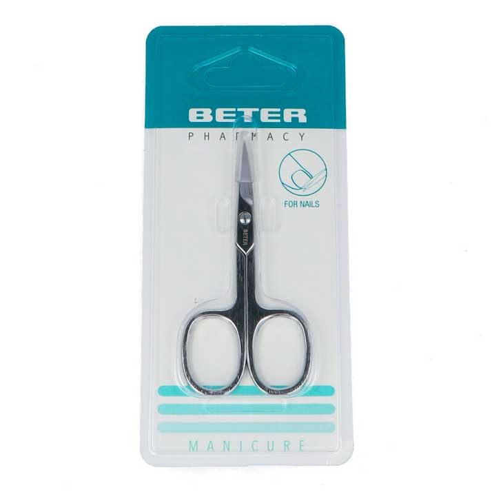 BETER Tijera MANICURA UÑAS Recta, CROMADA 9,3 CM, Negro, Estándar